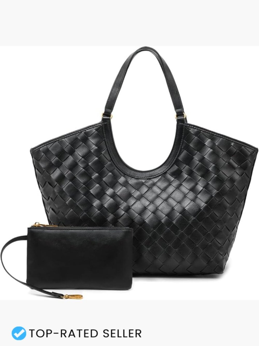 Woven Tote Bag for Women Handwoven Leather Faux Leather Purse Elegant Vacation